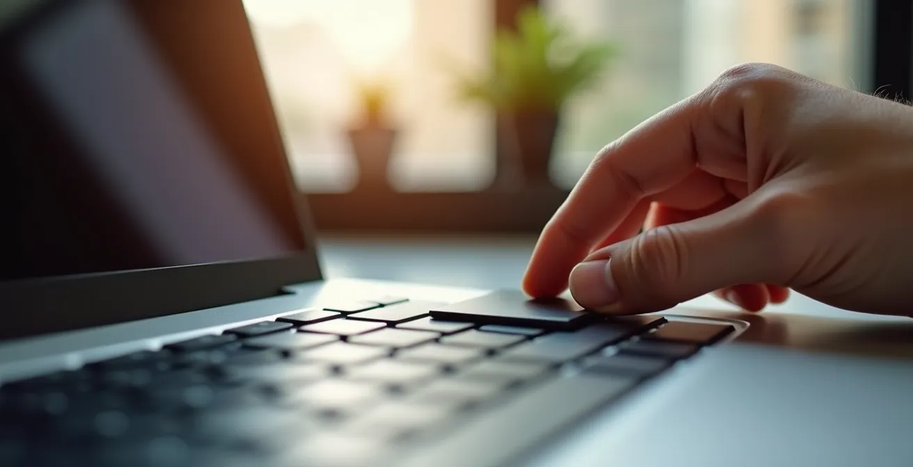 Cache-webcam élégants en différents matériaux disposés sur un ordinateur portable fermé