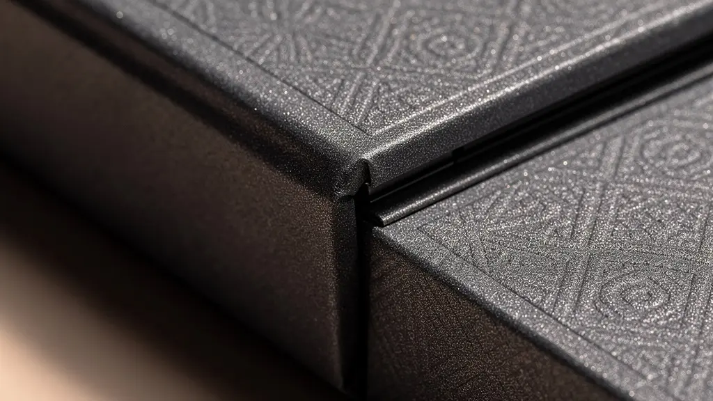 Coffret de présentation haut de gamme avec finitions premium illustrant l'augmentation de la valeur perçue